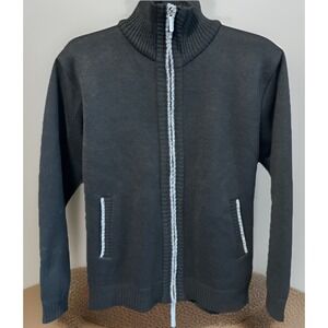 Yeokou Mens M Full Zip Cardigan Sweater  Cashmere Wool Cotton Fleece Lined